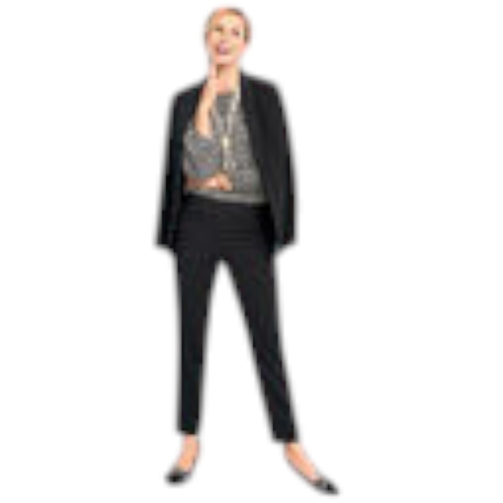 Talbots Blouse Women's Plus 2X Poet Sleeve Black/White Houndstooth Preppy NWT - Picture 4 of 4
